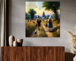 Voorbeeld van het werk in een kamer