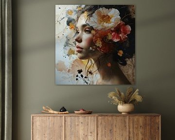 Flower girl, modern and abstract by Carla Van Iersel