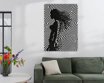 Zwart-wit silhouet met patronen van Vlindertuin Art