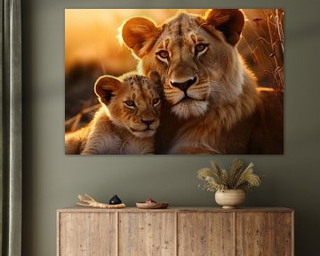 Mother lion with cub #1 by Skyfall