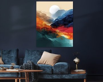 Colourful, modern an abstract landscape by Studio Allee