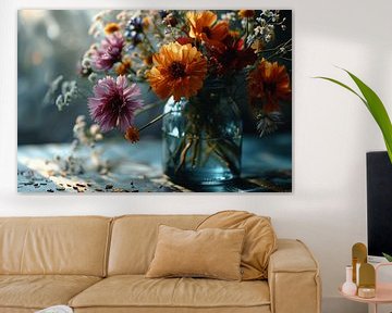 Colourful and modern still life with flowers by Studio Allee