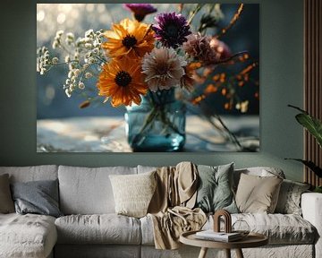 Colourful and modern still life with flowers by Studio Allee