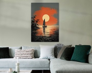 Segelboot Meer Ozean Nautik Maritim Segelposter von Niklas Maximilian