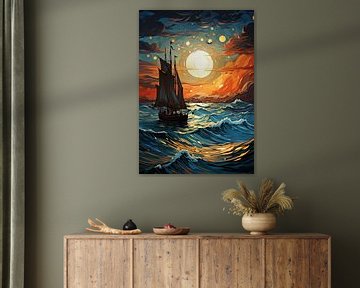 Zeilboot Zee Oceaan Nautisch Maritiem Zeilen Poster van Niklas Maximilian