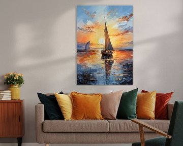 Segelboot Meer Ozean Nautik Maritim Segelposter von Niklas Maximilian