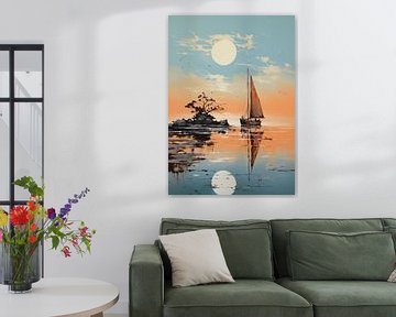 Segelboot Meer Ozean Nautik Maritim Segelposter von Niklas Maximilian