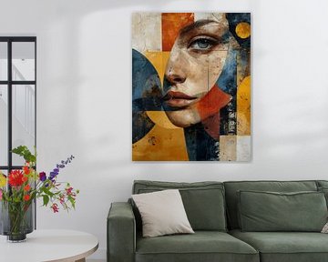 Kleurrijk, modern en abstract portret van Studio Allee