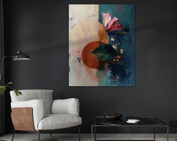 Abstract flowers in warm pastel colours by Carla Van Iersel