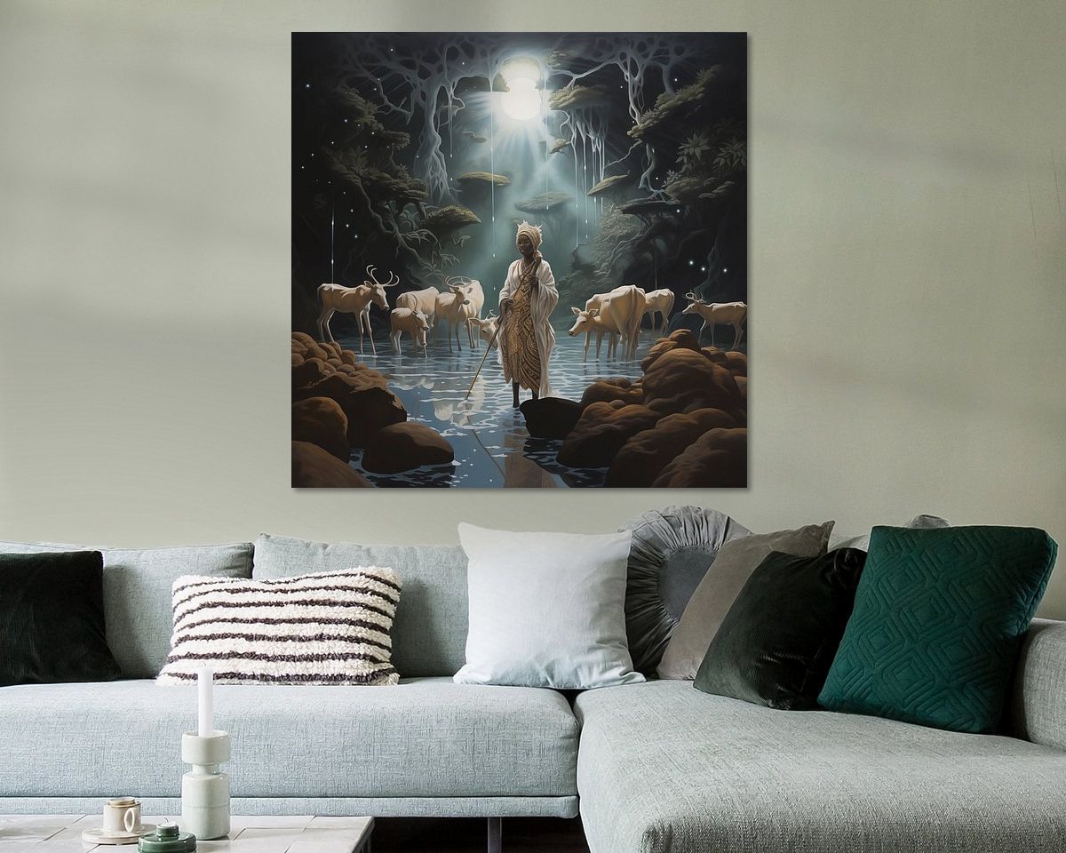 Voorbeeld van het werk in een kamer