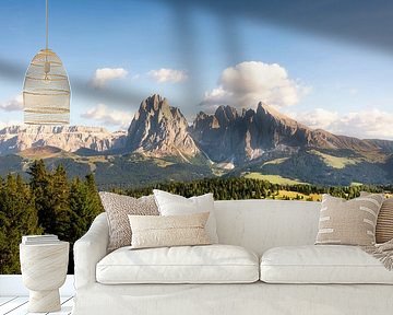Sassolungo mountain from Seiser Alm, Dolomites, Italy by Stefano Orazzini