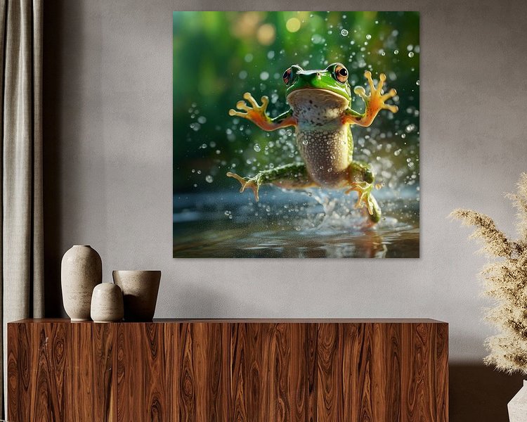 Voorbeeld van het werk in een kamer