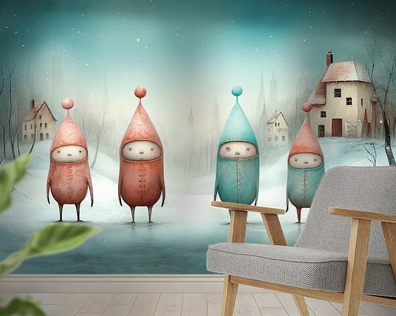 Voorbeeld van het werk in een kamer