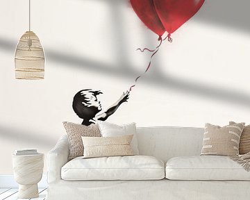 Banksy Meisje met Ballonnen | Banksy Stijl Schilderij van Blikvanger Schilderijen
