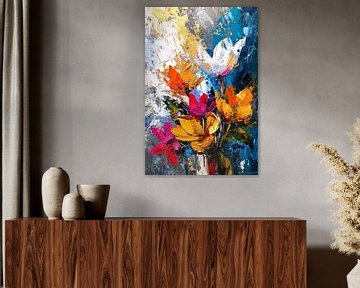 Splendeur florale dans la peinture à l'huile sur ByNoukk