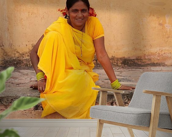 Voorbeeld van het werk in een kamer