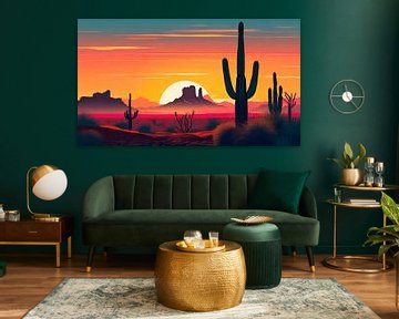 Cactussen en canyon in Arizona van Mustafa Kurnaz