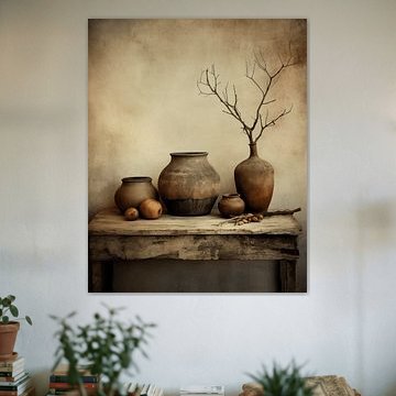 Minimalist still life in earth tones by Carla Van Iersel