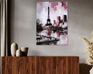 PARIS SKYLINE ABSTRACT PAINTED-2A sur Pia Schneider