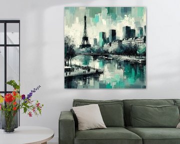 PARIS SKYLINE ABSTRACT PAINTED-1