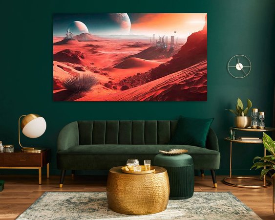 Voorbeeld van het werk in een kamer