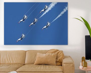 Formation of five USAF Thunderbirds F-16's. by Jaap van den Berg