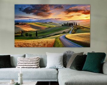 Toscane met landschap van Mustafa Kurnaz