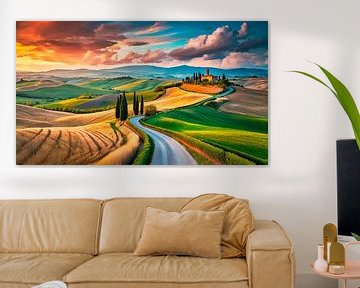 Toscane met landschap van Mustafa Kurnaz