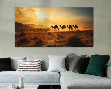 Desert Travellers at Sunset by Vlindertuin Art