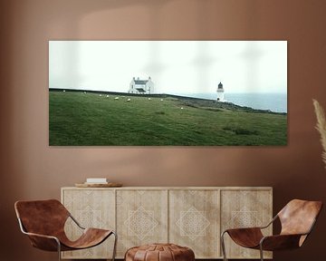 Vuurtoren van Port Charlotte, Isle of Islay, Schotland van Peter Broer