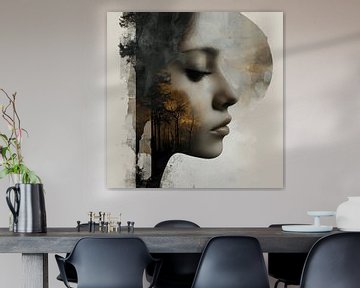 Immersed in nature, modern and abstract portrait by Carla Van Iersel