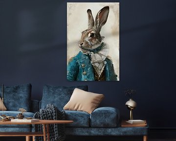 Old Rabbit Portrait by But First Framing