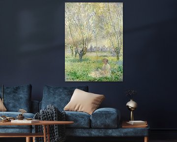 Frau unter Weiden sitzend - Claude Monet