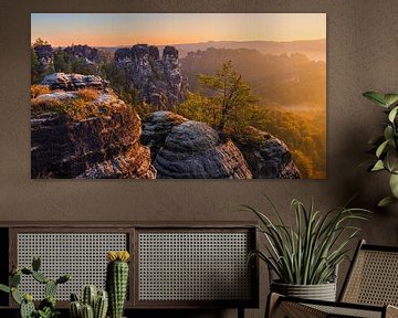 Sonnenaufgang an der Bastei von Henk Meijer Photography