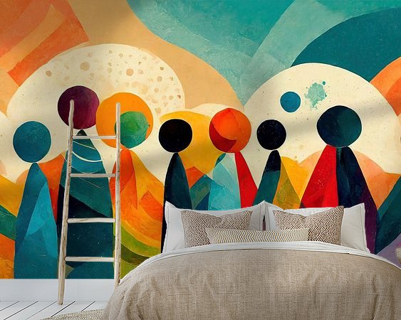 Voorbeeld van het werk in een kamer