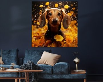 Spring Dachshund by Jacky