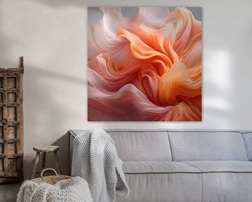 Zomerse Zucht - Peach Fuzz Abstract Flow #6 van Ralf van de Sand