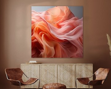 Silent Silk Dance - Peach Fuzz Abstract Flow #4 by Ralf van de Sand