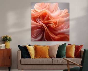 Velvet Impression - Peach Fuzz Abstract Flow #3 by Ralf van de Sand