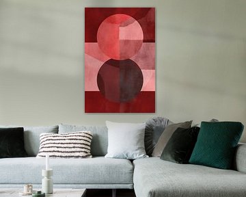 70s Retro veelkleurige abstracte vormen. Rood, bruin, taupe, roest. van Dina Dankers