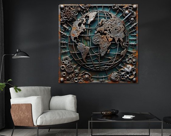 Voorbeeld van het werk in een kamer