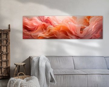 Wavy Horizon - Peach Fuzz Abstract Flow #09 by Ralf van de Sand