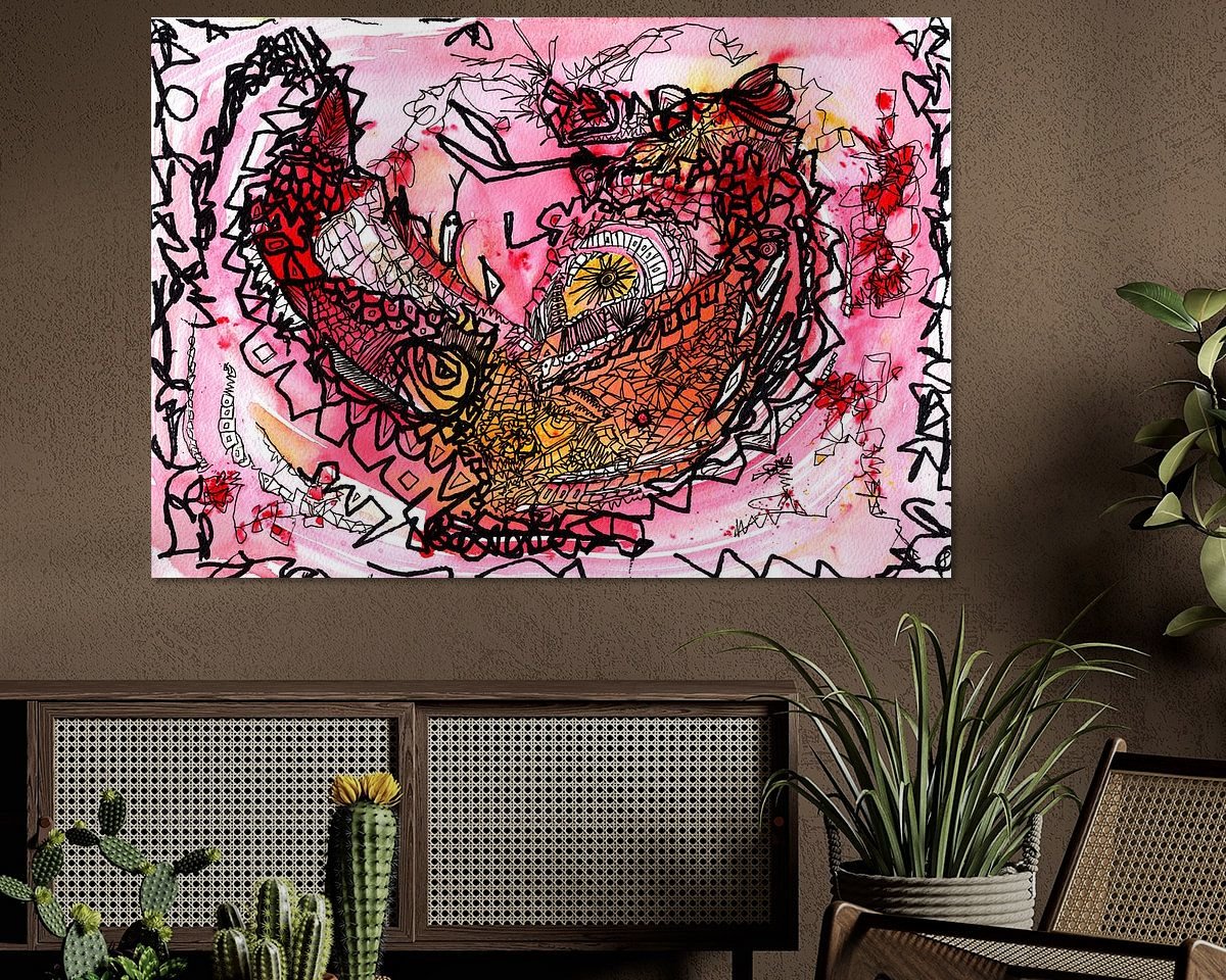 Voorbeeld van het werk in een kamer