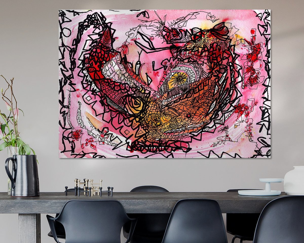 Voorbeeld van het werk in een kamer
