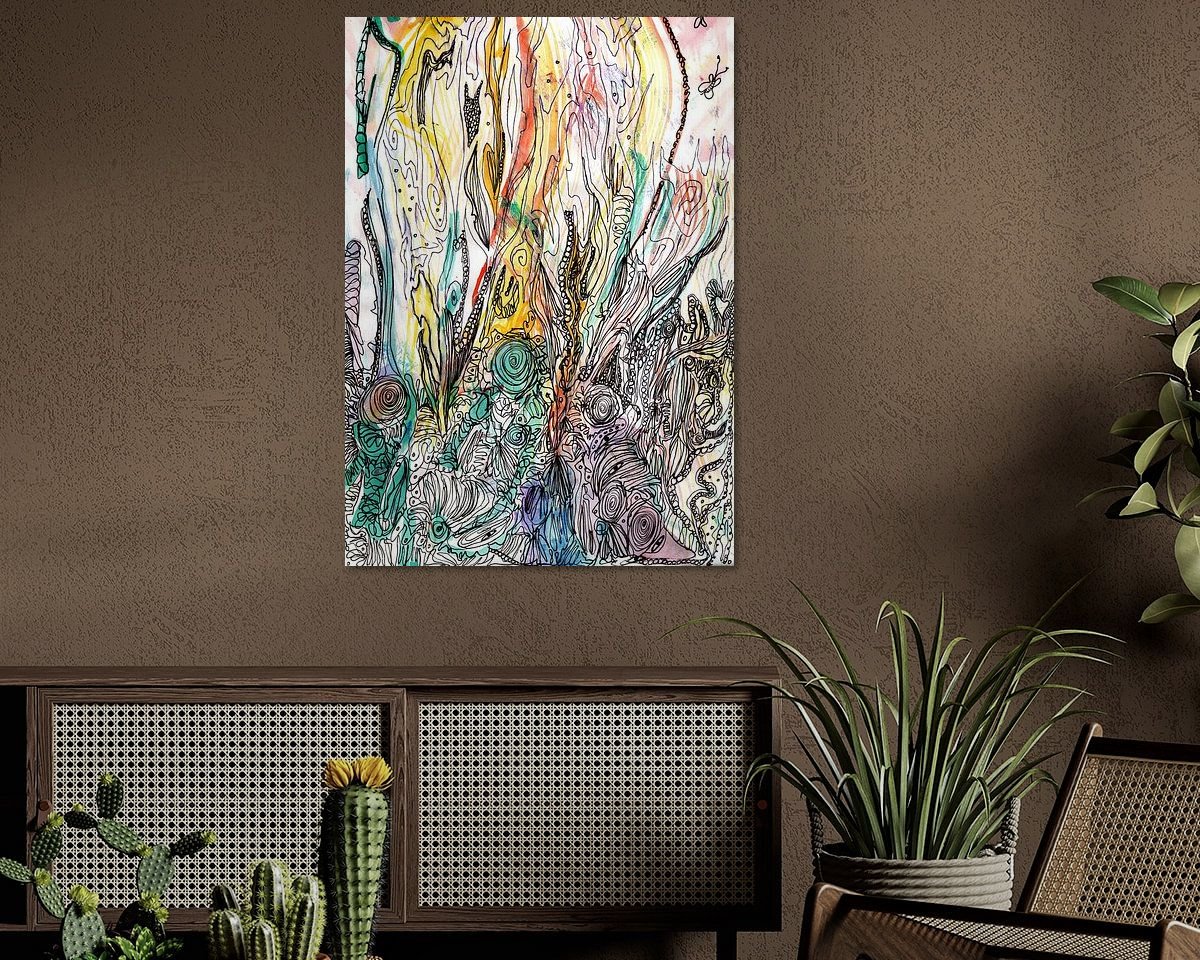 Voorbeeld van het werk in een kamer