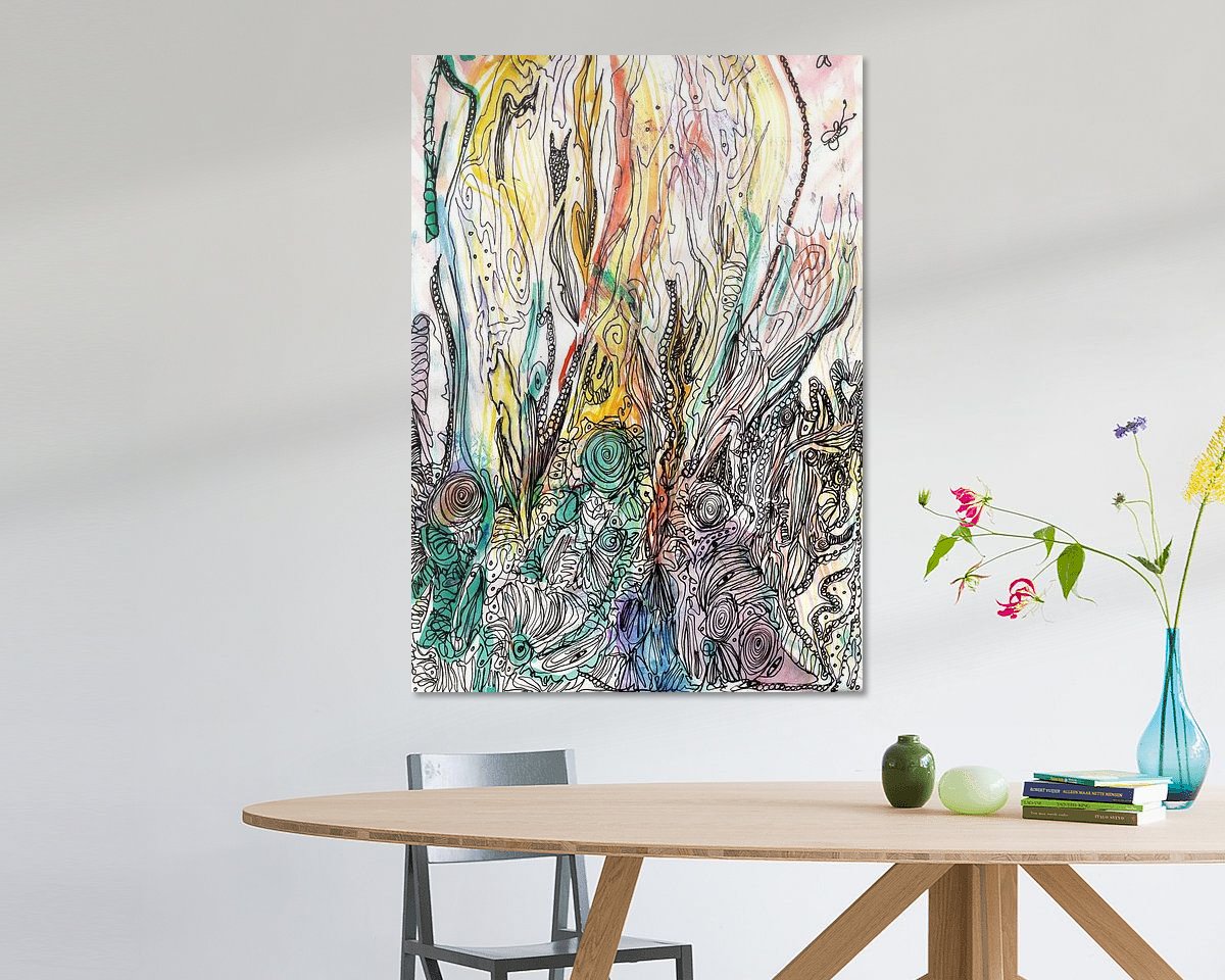 Voorbeeld van het werk in een kamer