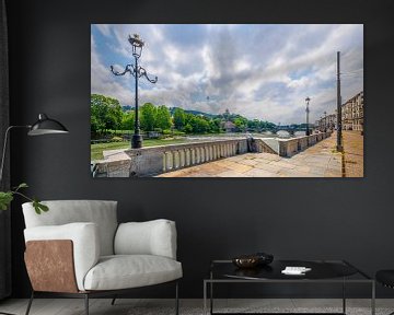 Rivier de Po, Turijn, Piëmont, Italië. van Jaap Bosma Fotografie