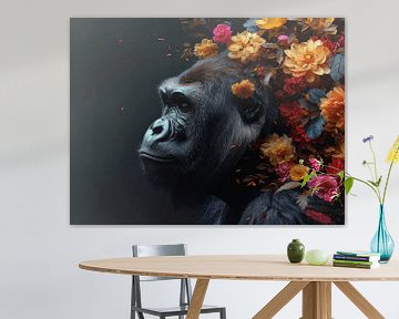 Silent Occupation - Gorilla im Blumenmeer von Eva Lee
