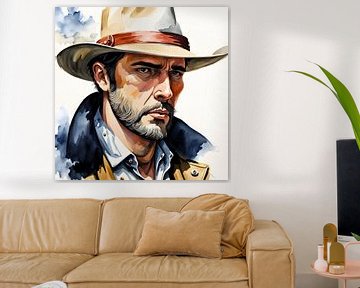 Former Canadian Pioneer - Watercolour Portrait by A.D. Digital ART