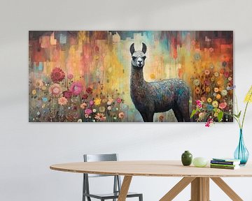 Scène lama colorée | Scène lama colorée | Art lama coloré sur Art Merveilleux